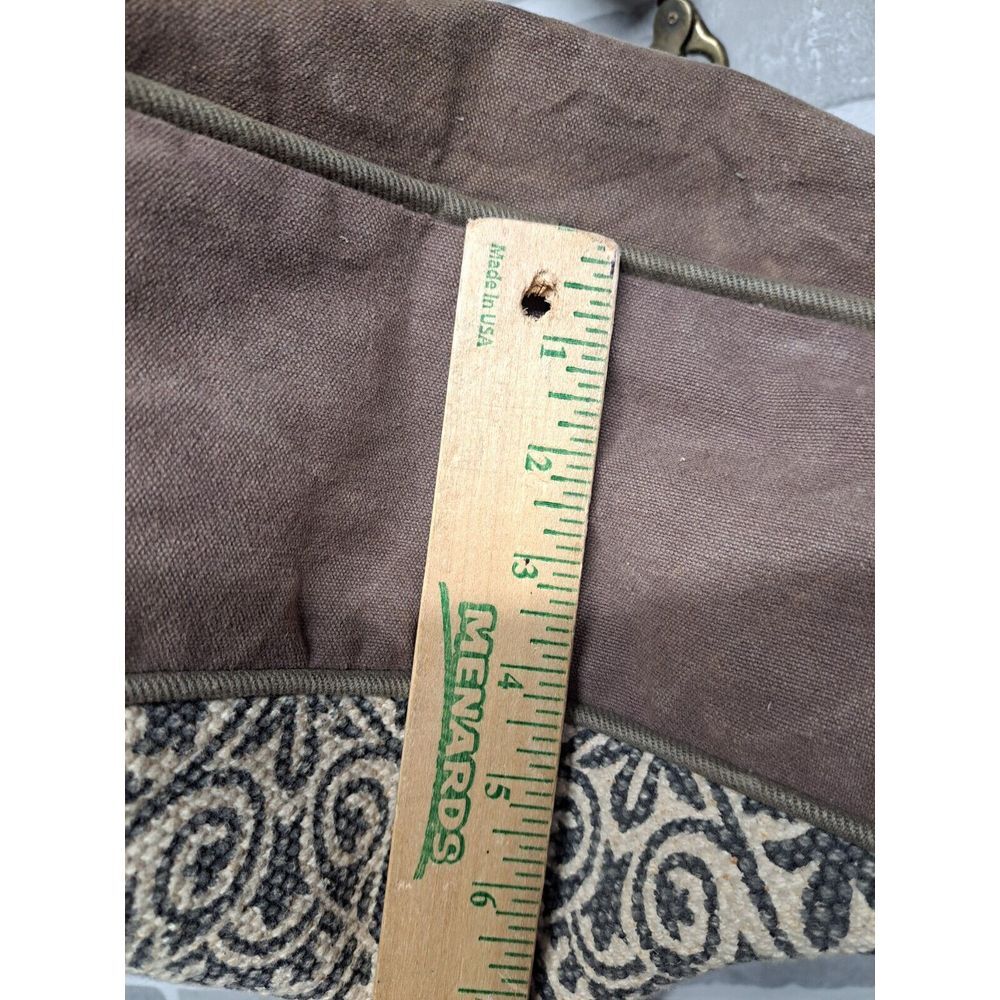 Myra Bag Women Ace Opcycled Canvas & Cowhide Messenger Large Crossbody Bag - Picture 13 of 16